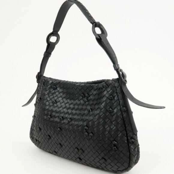 💎✨Beautiful✨💎Authentic BOTTEGA VENETA Intrecciato Shoulder Bag Black - Picture 3 of 15